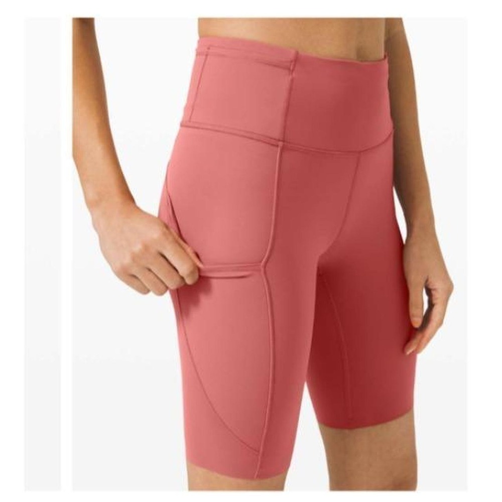Lululemon Fast and Free High-Rise Short 10 Cherry Tint Pink Pockets Sz 4